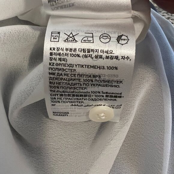 Women's Blouse - Sheer Cream Blouse with Sequin Collar - Picture 10 of 10